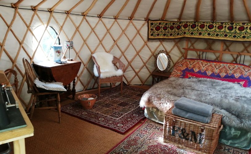 Inside yurt